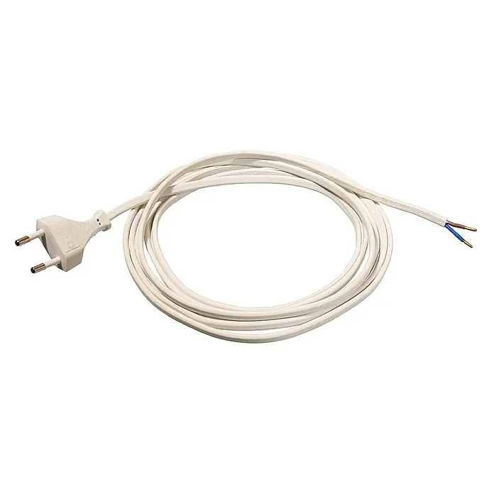 as-schwabe Anschlusskabel - 1,5 m, H03VVH2-F, Aderquerschnitt: 0,75 mm², Weiß