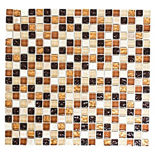 Mozaïektegel Quadrat Crystal Mix XCM M830 (30,5 x 32,2 cm, Beige/Bruin, Glanzend)