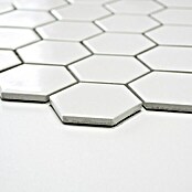 Mosaikfliese Hexagon Uni HX 080 (32,5 x 28,1 cm, Weiß, Glänzend)