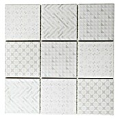 Mosaikfliese Quadrat Geo White GEOW (30 x 30 cm, Weiß, Glänzend)