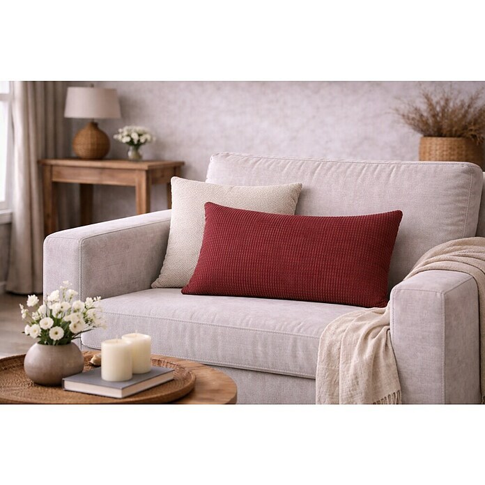 Cojín Estructura Velvet (Teja, 50 x 30 cm, 100% poliéster, 1 ud.) | BAUHAUS