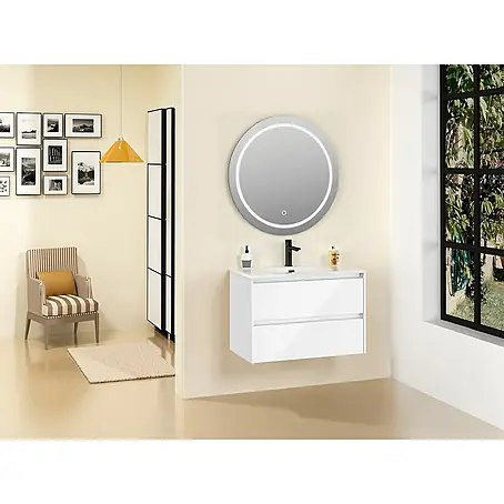Conjunto de mueble de baño Sagano con espejo Led Lisbeth