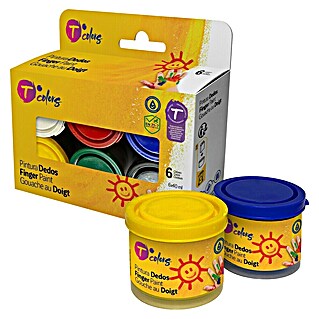 Tcolors Pintura Dedos (Multicolor, 6 ud. x 40 ml)