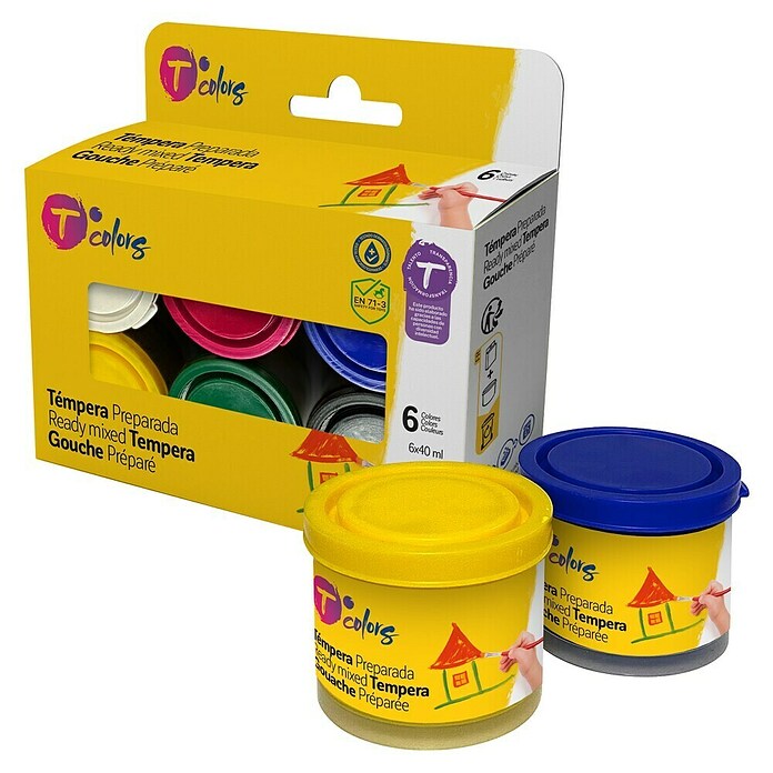 Tcolors Pintura Témpera (Multicolor, 6 ud. x 40 ml) | BAUHAUS