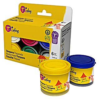 Tcolors Pintura Témpera (Multicolor, 6 ud. x 40 ml)