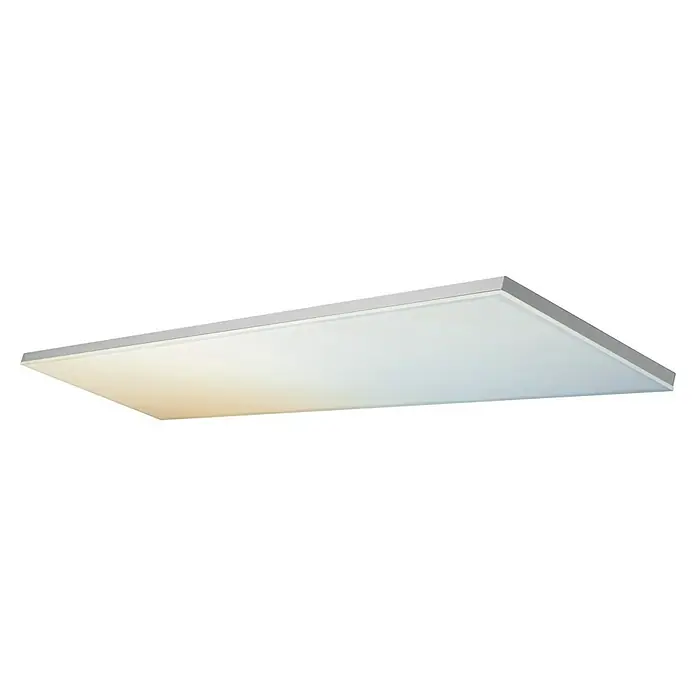 Ledvance Smart+ LED-Panel Frameless - 28 W, L x B x H: 120 x 30 x 5,6 cm, Weiß, Neutralweiß - Deckenleuchte mit quadratischer Form und schlankem, silberfarbenem Rahmen, die ein helles, diffuses Licht abgibt.