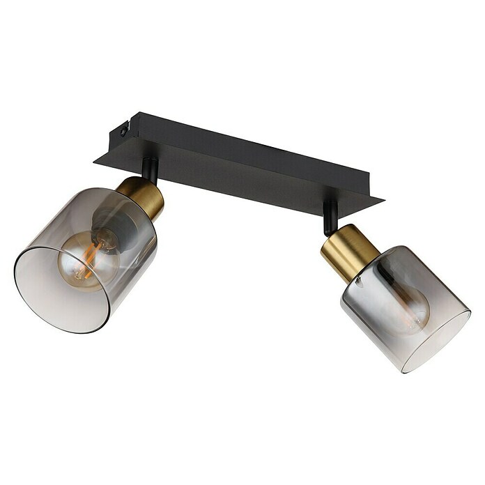 Globo Deckenstrahler Hollsy (25 W, L x B x H: 250 x 80 x 182 mm, Goldfarben, Klar, Rauchfarben, Schwarz, E14) | BAUHAUS
