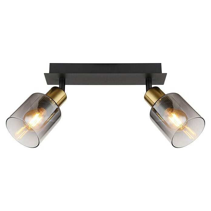 Globo Deckenstrahler Hollsy (25 W, L x B x H: 250 x 80 x 182 mm, Goldfarben, Klar, Rauchfarben, Schwarz, E14) | BAUHAUS