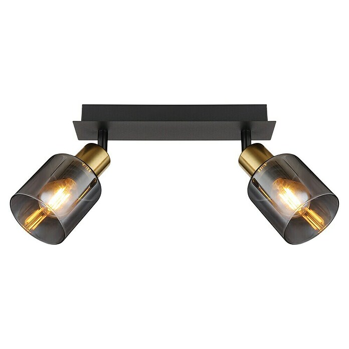 Globo Deckenstrahler Hollsy (25 W, L x B x H: 250 x 80 x 182 mm, Goldfarben, Klar, Rauchfarben, Schwarz, E14) | BAUHAUS