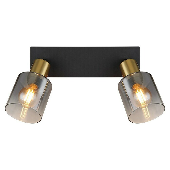 Globo Deckenstrahler Hollsy (25 W, L x B x H: 250 x 80 x 182 mm, Goldfarben, Klar, Rauchfarben, Schwarz, E14) | BAUHAUS