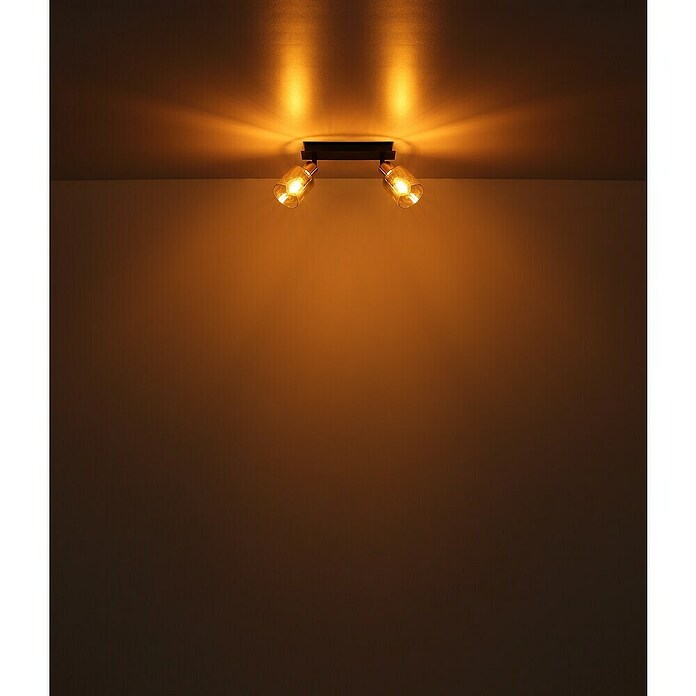 Globo Deckenstrahler Hollsy (25 W, L x B x H: 250 x 80 x 182 mm, Goldfarben, Klar, Rauchfarben, Schwarz, E14) | BAUHAUS