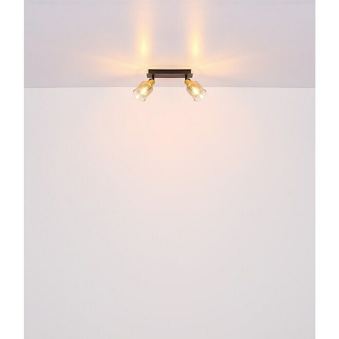 Globo Deckenstrahler Hollsy (25 W, L x B x H: 250 x 80 x 182 mm, Goldfarben, Klar, Rauchfarben, Schwarz, E14) | BAUHAUS