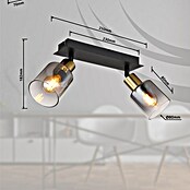 Globo Deckenstrahler Hollsy (25 W, L x B x H: 250 x 80 x 182 mm, Goldfarben, Klar, Rauchfarben, Schwarz, E14) | BAUHAUS