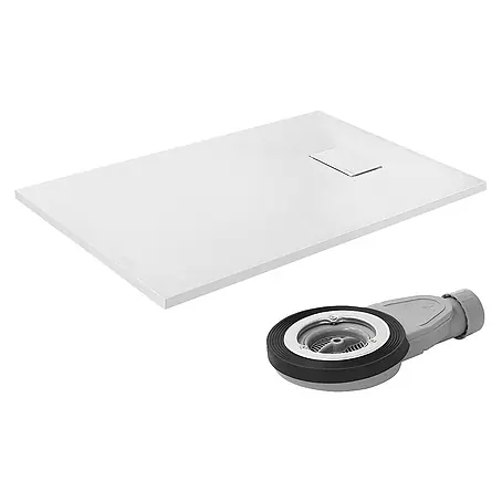 LuxeBath  Duschwannen-Set Duschtasse Brausetasse mit Ablaufgarnitur und Anti-Rutsch-Oberfläche