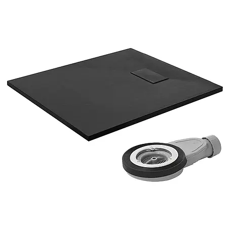 LuxeBath  Duschwannen-Set Duschtasse Brausetasse mit Ablaufgarnitur und Anti-Rutsch-Oberfläche
