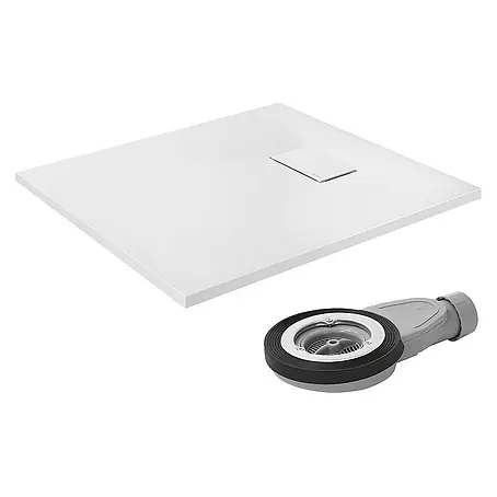 LuxeBath  Duschwannen-Set Duschtasse Brausetasse mit Ablaufgarnitur und Anti-Rutsch-Oberfläche