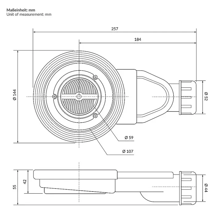 LuxeBath Duschwannen-Set 100x70 cm Schwarz Schieferoptik mit Ablaufgarnitur - Verbundwerkstoff, Weiß, Ablaufgarnitur