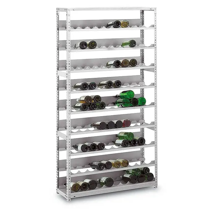 Proregal Flaschenregal MAGNUS Schraubsystem - L x B x H: 30 x 100 x 220 cm, Stahl, Anzahl Böden: 11 Stk.