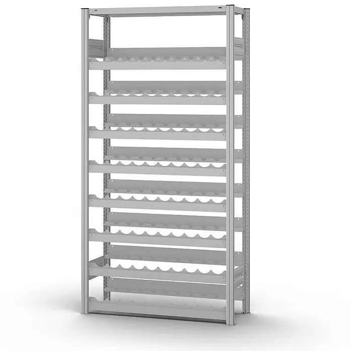 Proregal Flaschenregal MAGNUS Stecksystem - L x B x H: 30 x 100 x 200 cm, Stahl, Anzahl Böden: 8 Stk.