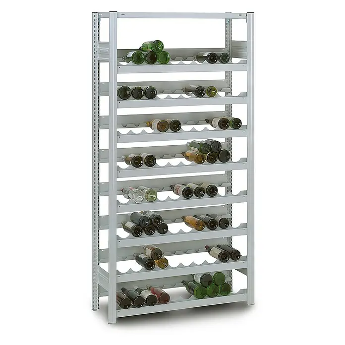 Proregal Flaschenregal MAGNUS Stecksystem - L x B x H: 30 x 130 x 200 cm, Stahl, Anzahl Böden: 8 Stk.