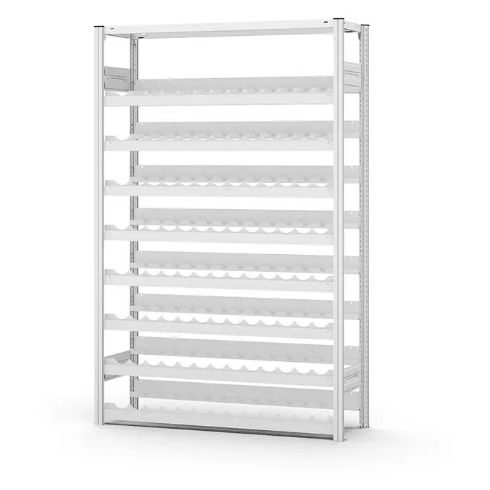 Proregal Flaschenregal MAGNUS Stecksystem - L x B x H: 30 x 130 x 200 cm, Stahl, Anzahl Böden: 8 Stk.