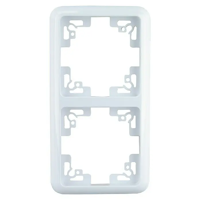 Voltomat BETA Abdeckrahmen - Ultraweiß, 2-fach, Kunststoff - Weiße Doppelrahmenabdeckung für Schalter und Steckdosen, ideal für die Installation von zwei Geräten nebeneinander.