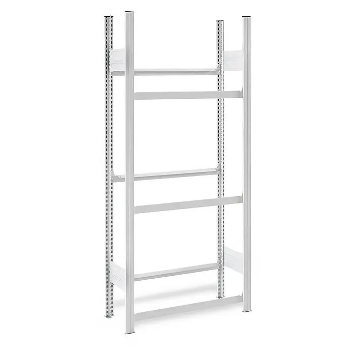 Proregal Getränkekistenregal MAGNUS Stecksystem - H x B x T: 175 x 75 x 30 cm, Traglast pro Boden: 100 kg, Anzahl Böden: 3 Stk., Stecken, Lichtgrau
