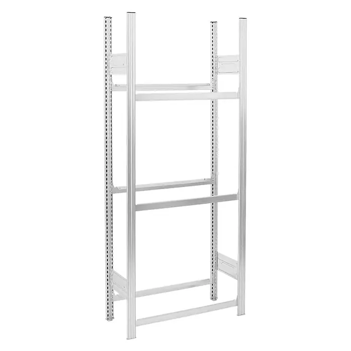 Proregal Getränkekistenregal CHIEMSEE - H x B x T: 185 x 81 x 34 cm, Traglast pro Boden: 100 kg, Anzahl Böden: 3 Stk., Stecken, Verzinkt