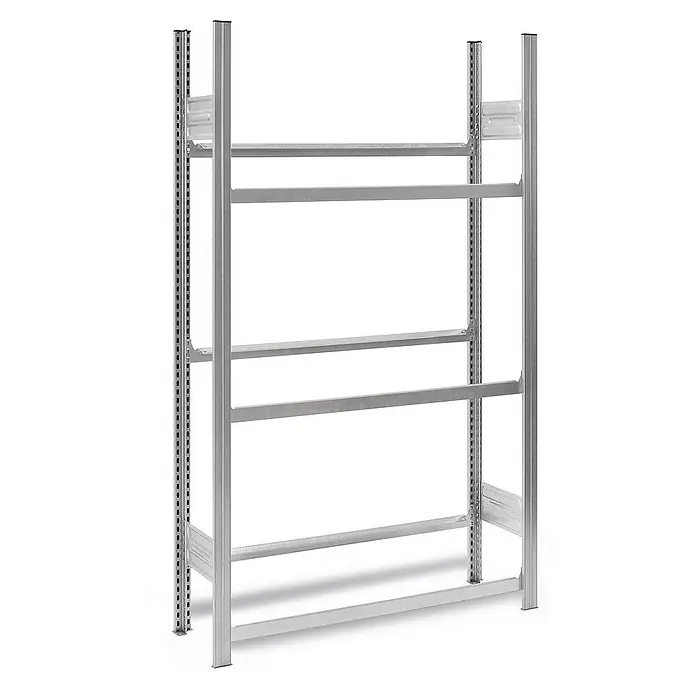 Proregal Getränkekistenregal MAGNUS Stecksystem - H x B x T: 175 x 100 x 30 cm, Traglast pro Boden: 100 kg, Anzahl Böden: 3 Stk., Stecken, Verzinkt