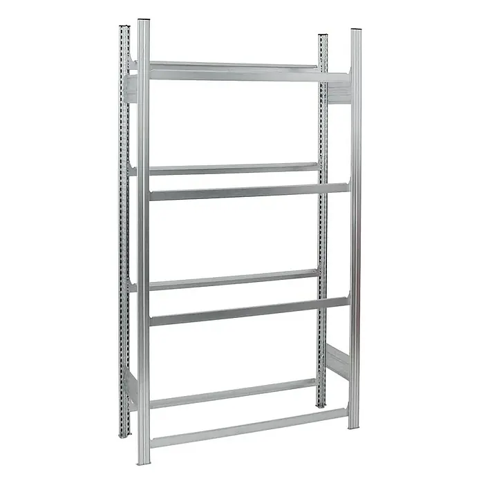 Proregal Getränkekistenregal CHIEMSEE - H x B x T: 185 x 106 x 34 cm, Traglast pro Boden: 100 kg, Anzahl Böden: 4 Stk., Stecken, Verzinkt