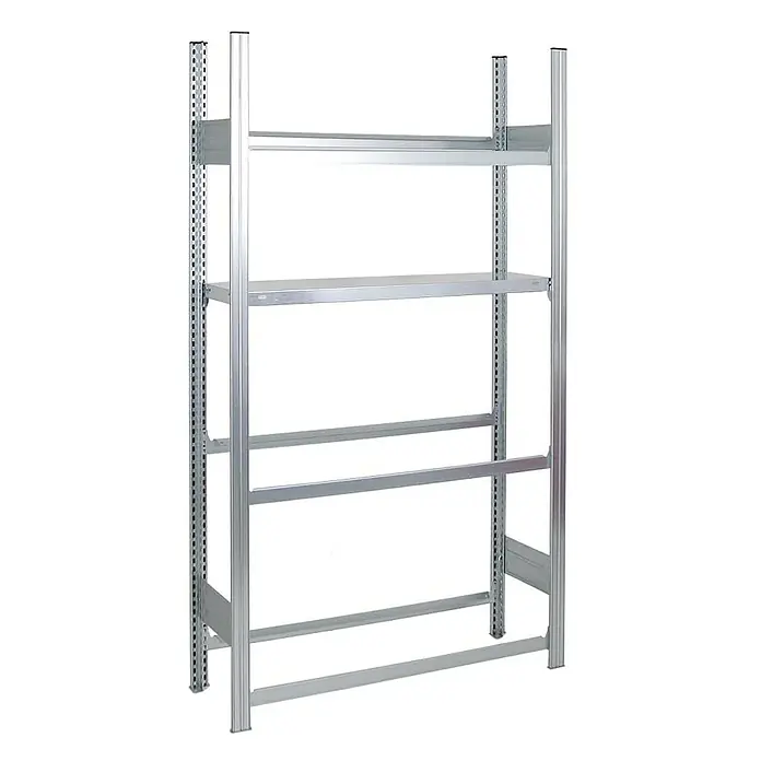Proregal Getränkekistenregal CHIEMSEE - H x B x T: 185 x 106 x 34 cm, Traglast pro Boden: 100 kg, Anzahl Böden: 3 Stk., Stecken, Verzinkt