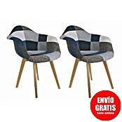 Home Deco Factory Silla butaca Patchwork (Azul/Gris, 2 pzs.) | BAUHAUS