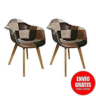 Silla butaca Patchwork (Marrón, 2 pzs.)
