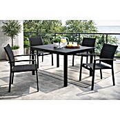 Sunfun Silla de jardín Nancy (L x An x Al: 63 x 56,5 x 90 cm, Gris oscuro, Apilable) | BAUHAUS