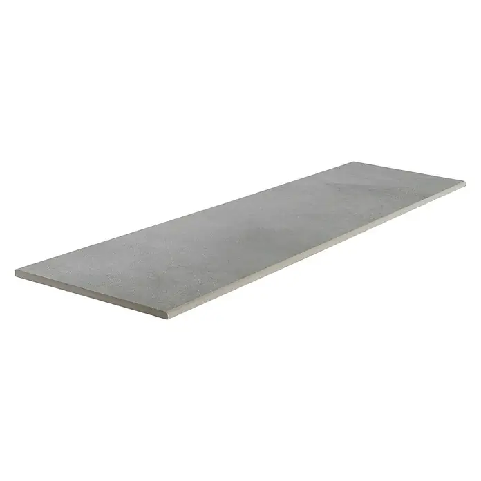 Art-Tec by Palazzo Stufen- & Abdeckplatte - 30 x 120 cm, Steel, Matt - Abbildung einer länglichen, grauen Arbeitsplatte. Perfekt für Küche oder Bad, robustes Material und modernes Design für jeden Raum.