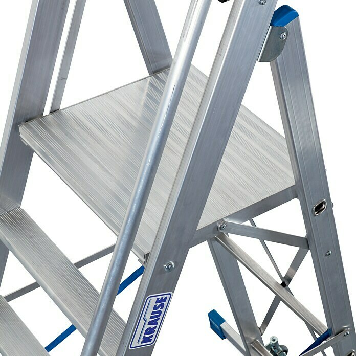 Krause Stabilo Stufenstehleiter (Arbeitshöhe: 4,1 m, 9 Stufen, Aluminium)