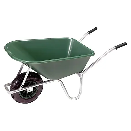 Pro-Bau-Tec  Bauschubkarre Gartenschubkarre Grün 100L PP-Mulde Tragkraft 120kg