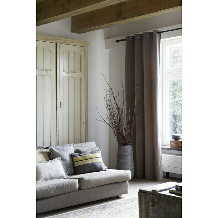 Elbersdrucke Verdunkelungsvorhang Odeon140 x 255 cm, 100 % Polyester, Taupe Mood Shot