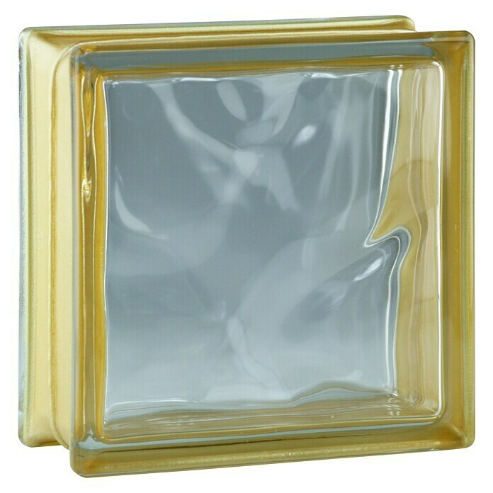 Fuchs Design Glasbaustein Reflex (Gold, Wolke, 19 x 19 x 8 cm)