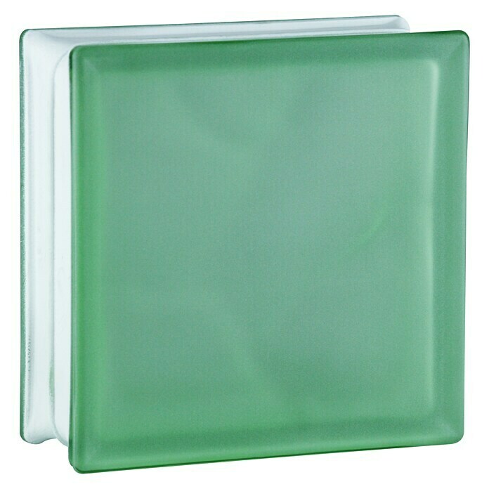 Fuchs Design Glasbaustein Sahara (Grün, Wolke sandgestrahlt, 19 x 19 x 8 cm, Beidseitig satiniert)