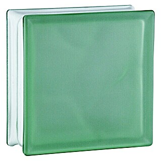 Fuchs Design Glasbaustein Sahara (Grün, Wolke sandgestrahlt, 19 x 19 x 8 cm, Beidseitig satiniert)