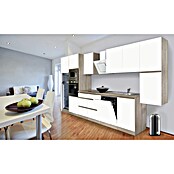Respekta Premium Küchenzeile GLRP395HESWMGKE (Breite: 395 cm, Mit Elektrogeräten, Weiß matt)