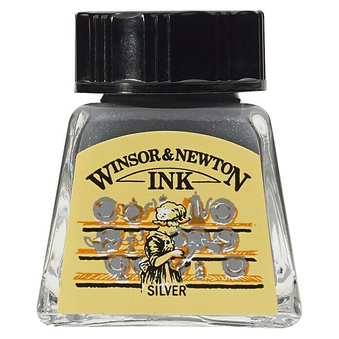Winsor & Newton Tinta za crtanje (Srebrno, 14 ml, Boca)