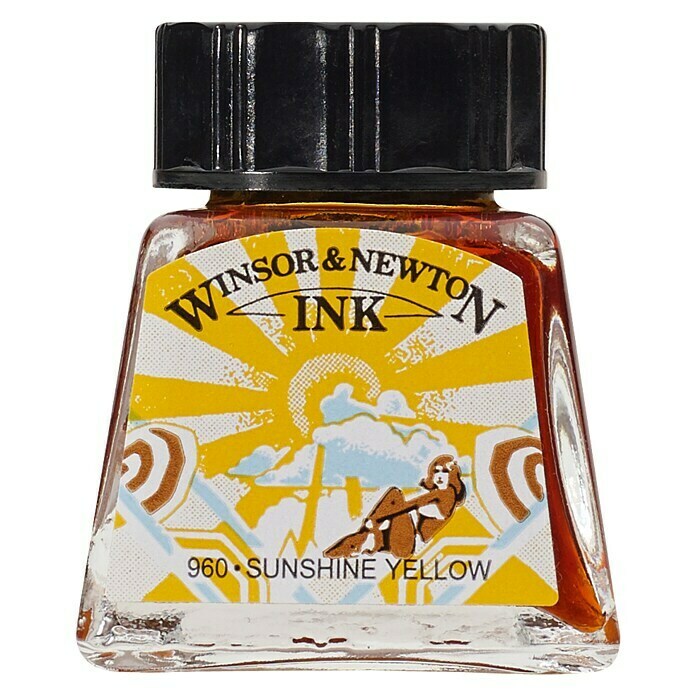 Winsor & Newton Tinta za crtanje (Sunčano žuto, 14 ml, Boca)