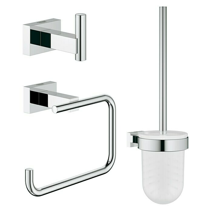 Grohe Essentials Cube WC-Set 3in13 -tlg., Chrom, Glänzend Front View