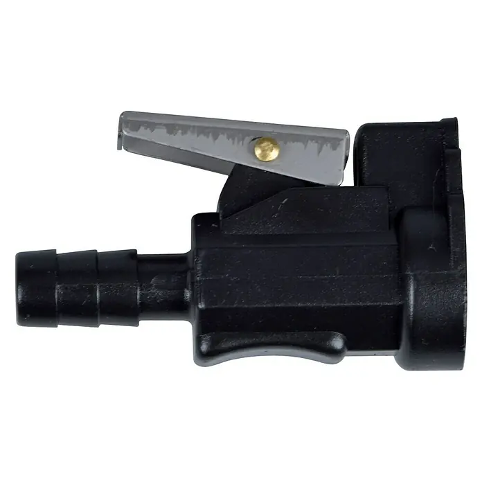 Talamex Adapter - Geeignet für: Tanks & Motoren, 5/16″, Passend für: Mercury & Yamaha Motoren - Schwarzes Kraftstoffleitungs-Schnellanschlussstück mit einem grauen Metallhebel für einfache Installation und Wartung.