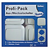 UniTec Aus- & Wechselschalter Profi-Pack Roma (Weiß, Kunststoff, Unterputz, 5 Stk.)