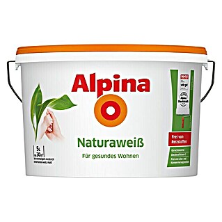 Alpina Wandfarbe Naturaweiß (Weiß, 5 l, Matt)