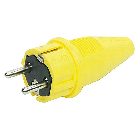 Gummi-Schutzkontakt-Stecker (230 V, Gelb)