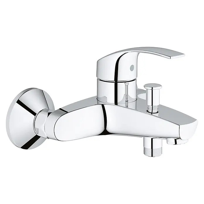 Grohe Eurosmart Badewannenarmatur - Chrom, Glänzend - Verchromte Duscharmatur mit Einhebelmischer und Umsteller.
